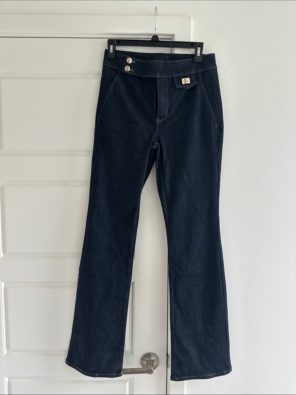 NWT White House Black Market Dark Blue Flare Jeans Size 4.
